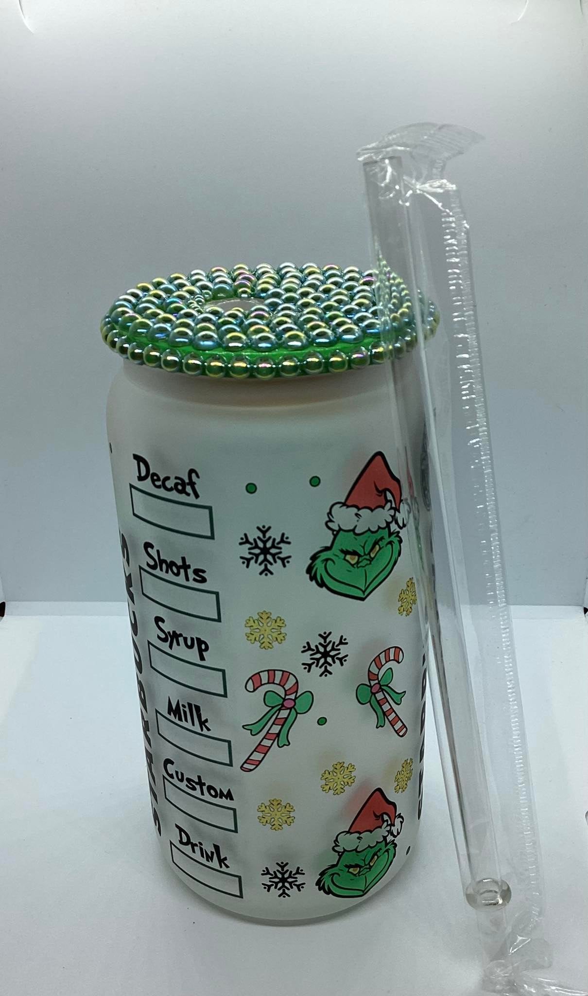 Merry Grinch-Mas 16 oz Frosted Glass Cup